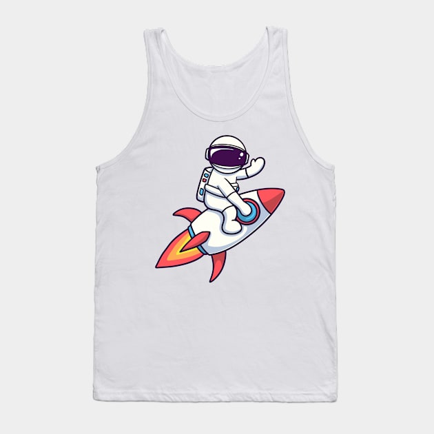 Astronaut Riding Rocket Tank Top by TirasElessa